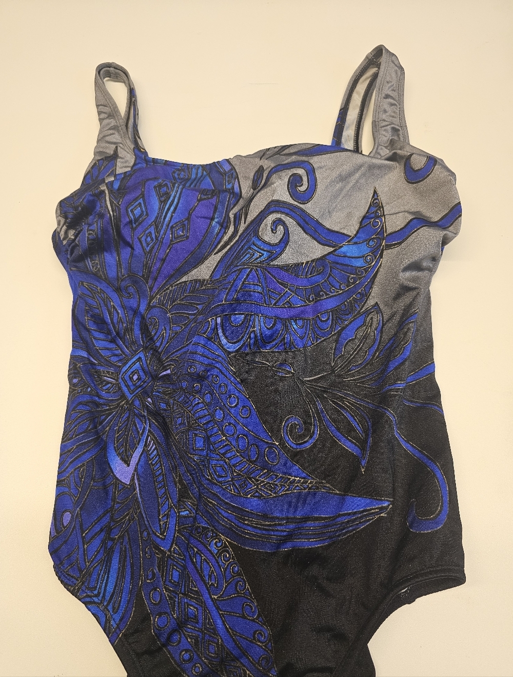NWT | 12 | Great Lengths | Blue Black One Piece Swimsuit - Picture 3 of 6